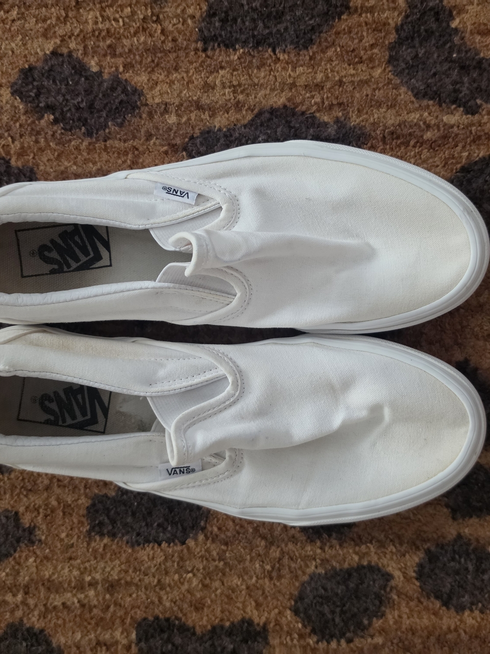 Vans White Canvas Classic Slip-On Loafers - 8M 9.5W
